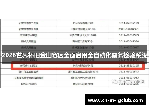 2026世界杯旧金山赛区全面启用全自动化票务检验系统 2026世界杯旧金山赛区全面启用全自动化票务检验系统